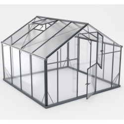 Serre de jardin Hybrid 8,41m² en verre trempé et polycarbonate Sanus XL9 – Gampre