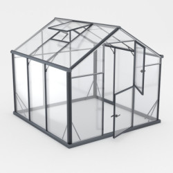 Serre de jardin 4,84m² en aluminium noir et verre trempé Sanus L5 - Gampre