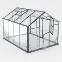 Serre de jardin 6,5m² en aluminium noir et verre trempé Sanus L7 - Gampre