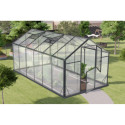 Serre de jardin 9,8m² en aluminium noir et verre trempé Sanus L10 - Gampre