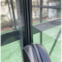 Serre adossée 13,71m² LUXE en aluminium anthracite et verre trempé 4mm - Green Protect