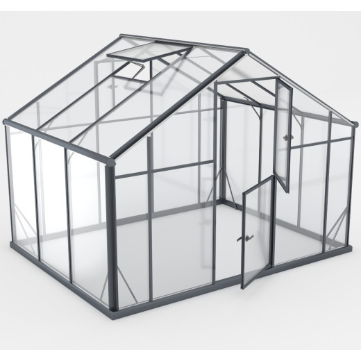 Serre de jardin 6,38m² en aluminium noir et verre trempé Sanus XL7 - Gampre