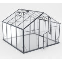 Serre de jardin 8,41m² en aluminium noir et verre trempé Sanus XL9 - Gampre