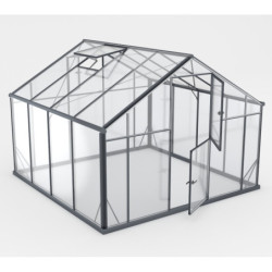 Serre de jardin 8,41m² en aluminium noir et verre trempé Sanus XL9 - Gampre