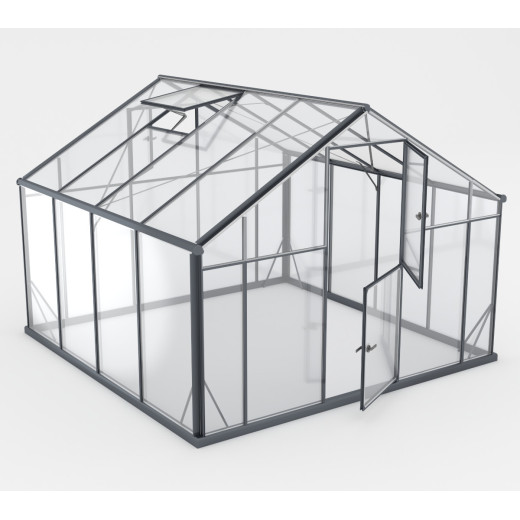 Serre de jardin 8,41m² en aluminium noir et verre trempé Sanus XL9 - Gampre