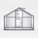 Serre de jardin 8,41m² en aluminium noir et verre trempé Sanus XL9 - Gampre