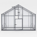 Serre de jardin 12,5m² en aluminium noir et verre trempé Sanus XL12 - Gampre