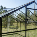 Serre de jardin 12,5m² en aluminium noir et verre trempé Sanus XL12 - Gampre