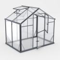 Serre de jardin 3,3m² en aluminium noir et verre trempé Sanus UP! L3 - Gampre