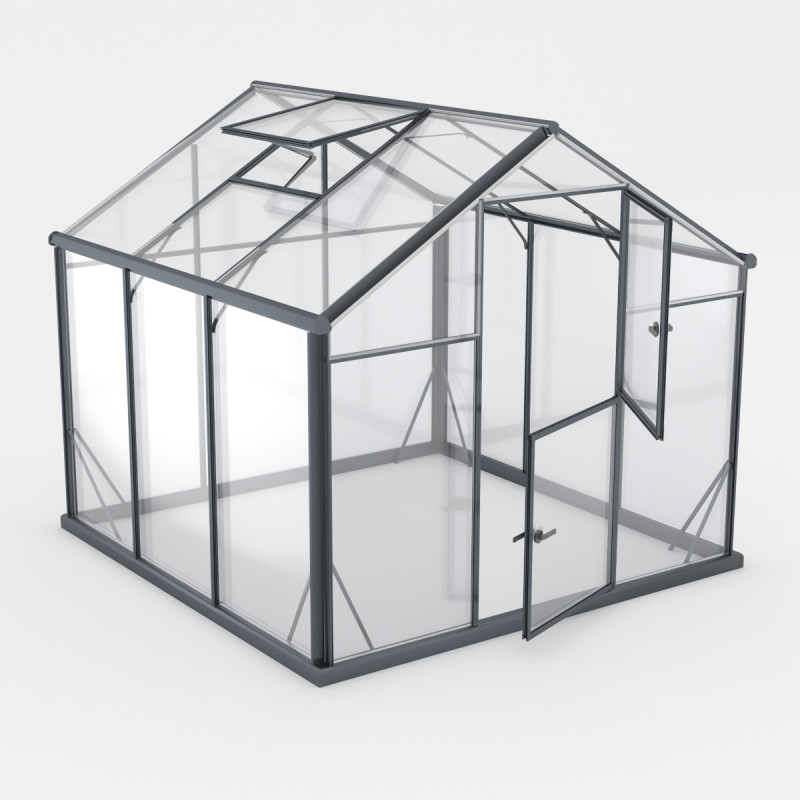 Serre de jardin 4,84m² en aluminium noir et verre trempé Sanus UP! L5 - Gampre