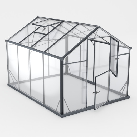 Serre de jardin 6,5m² en aluminium noir et verre trempé Sanus UP! L7 - Gampre