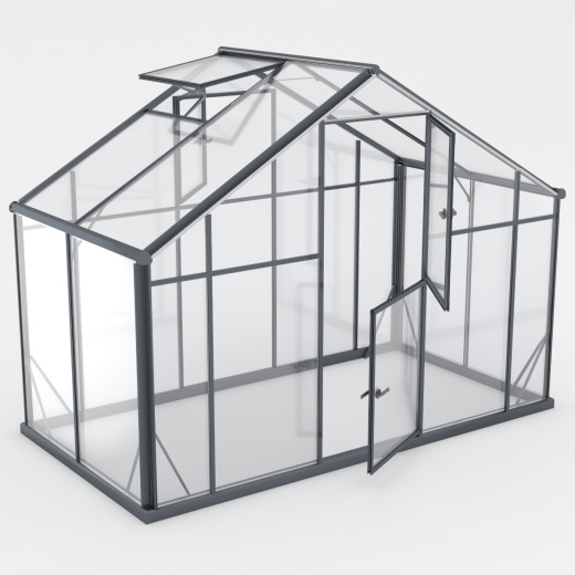 Serre de jardin 4,35m² en aluminium noir et verre trempé Sanus UP! XL4 - Gampre