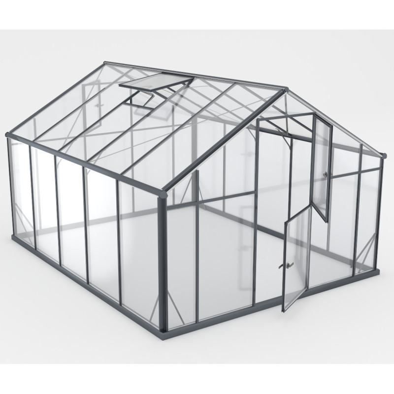 Serre de jardin 10,44m² en aluminium noir et verre trempé Sanus UP! XL10 - Gampre