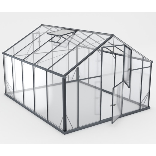 Serre de jardin 10,44m² en aluminium noir et verre trempé Sanus UP! XL10 - Gampre