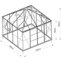 Serre de jardin Duchesse carrée 8,06m² en aluminium laqué noir et verre trempé 4mm - Green Protect