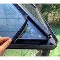 Serre de jardin Duchesse carrée 8,06m² en aluminium laqué noir et verre trempé 4mm - Green Protect