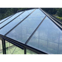 Serre de jardin Duchesse carrée 8,06m² en aluminium laqué noir et verre trempé 4mm - Green Protect