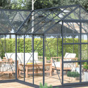 Serre de jardin Orangerie C 13,5m² anthracite en verre trempé 4mm + embase Green Protect