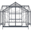 Serre de jardin Orangerie C 13,5m² anthracite en verre trempé 4mm + embase Green Protect
