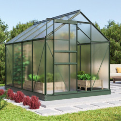 Serre de jardin Comet 5m² en aluminium émeraude et polycarbonate 4mm - Vitavia