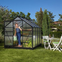 Serre de jardin Comet 5m² en aluminium noir et polycarbonate 4mm - Vitavia