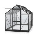 Serre de jardin Planet 6,2m² en aluminium noir et verre de sécurité 3mm - Vitavia
