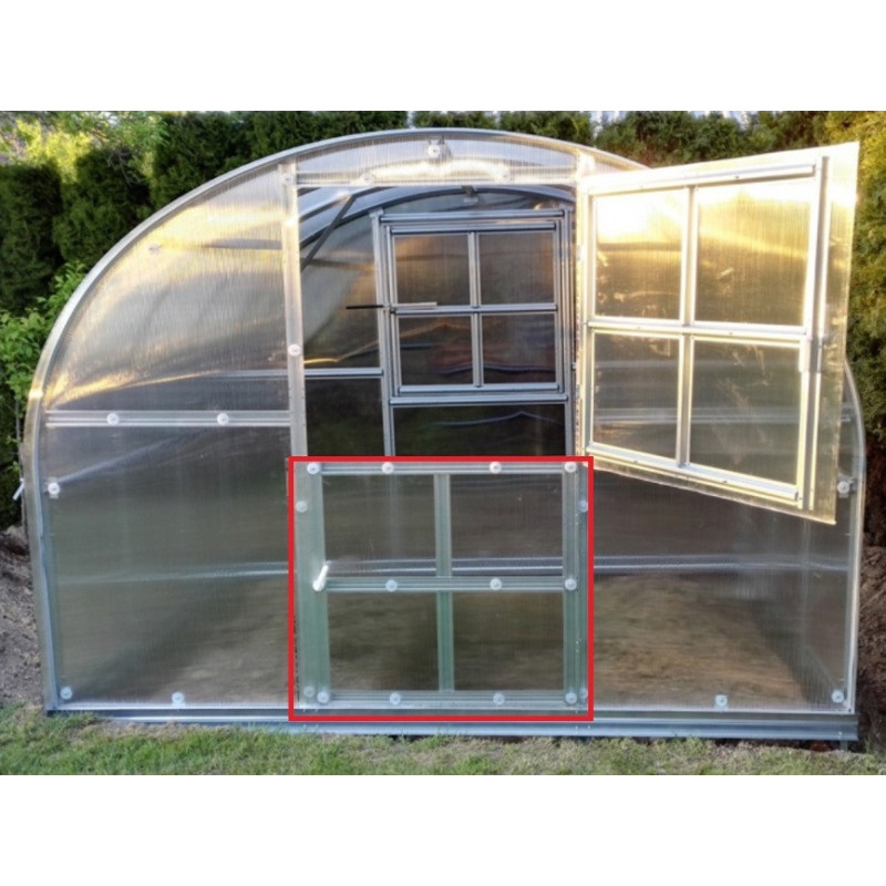 Porte à l'arrière de la serre Klasika pour une ventilation optimale