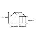 Serre de jardin 2,5m² en alu vert et verre horticole Icon 6 - Halls