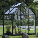Serre de jardin 2,5m² en alu noir et verre horticole Icon 6 - Halls
