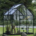 Serre de jardin 2,5m² en alu noir et verre trempé Icon 6 - Halls