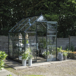 Serre de jardin 3,7m² en alu vert et verre horticole Icon 6 - Halls