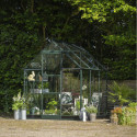 Serre de jardin 3,7m² en alu vert et verre trempé Icon 6 - Halls