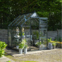 Serre de jardin 3,7m² en alu vert et verre trempé Icon 6 - Halls