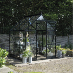 Serre de jardin 3,7m² en alu noir et verre trempé Icon 6 - Halls