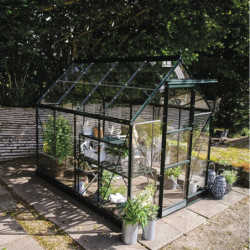 Serre de jardin 4,9m² en alu vert et verre trempé Icon 6 - Halls