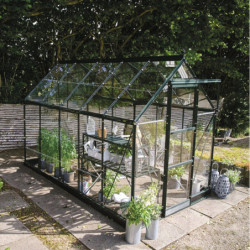 Serre de jardin 6,1m² en alu noir et verre trempé Icon 6 - Halls