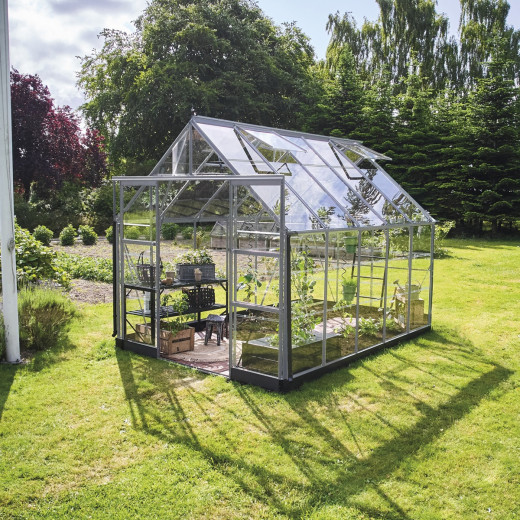 Serre de jardin 8,1m² en alu et verre trempé Icon 8 - Halls