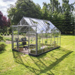 Serre de jardin 9,7m² en alu et verre trempé Icon 8 - Halls