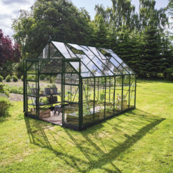 Serre de jardin 9,7m² en alu vert et verre horticole Icon 8 - Halls
