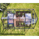 Serre de jardin 9,7m² en alu noir et verre trempé Icon 8 - Halls