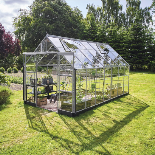Serre de jardin 11,2m² en alu et verre trempé Icon 8 - Halls