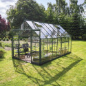Serre de jardin 11,2m² en alu vert et verre trempé Icon 8 - Halls