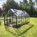 Serre de jardin 11,2m² en alu noir et verre horticole Icon 8 - Halls