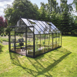Serre de jardin 11,2m² en alu noir et verre horticole Icon 8 - Halls