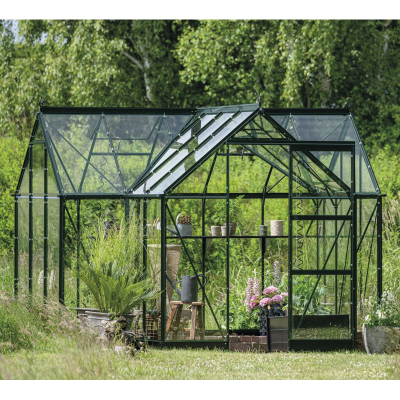 Orangerie 8,6m² en alu vert et verre trempé Icon 6 - Halls