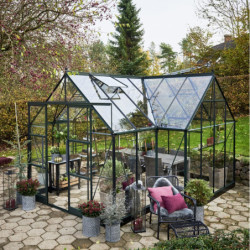 Orangerie 13m² en alu vert et verre trempé Icon 8 - Halls