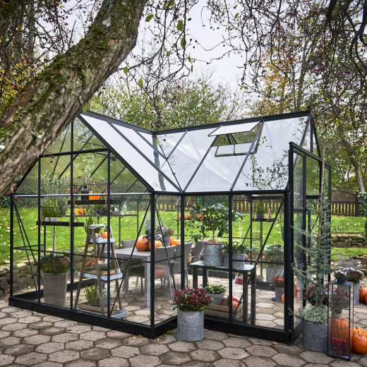 Orangerie 13m² en alu noir et verre trempé Icon 8 - Halls