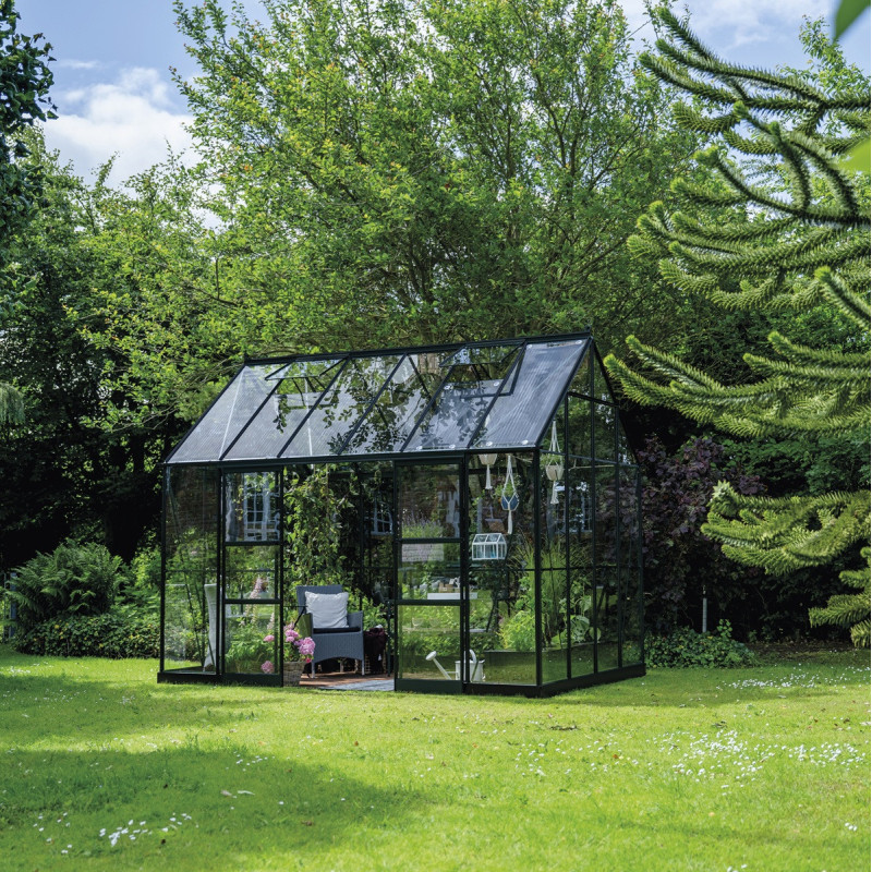 Serre 9,7m² en alu noir et verre trempé Icon Planthouse 8 - Halls