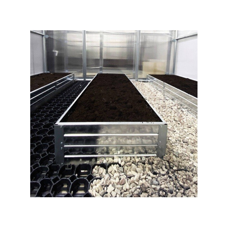 Potager surélevé - 190x90x20cm - couleur zinc - Klasika