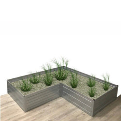 Potager surélevé - sous forme de L - couleur zinc - Klasika